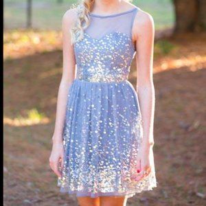 Delia's Sequence Gray/Silver Semi Formal Dress